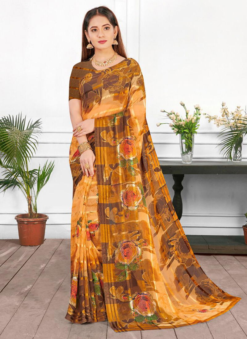 RadhaRani Weightless Satin Patti Trendy Look designer Casual Wear Sarees Collection 21021-21028